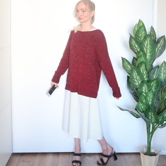 Ralph Lauren Jeans Burgundy & Black Boat Neck Long Sleeve Pullover Sweater Sz. M - Picture 12 of 16